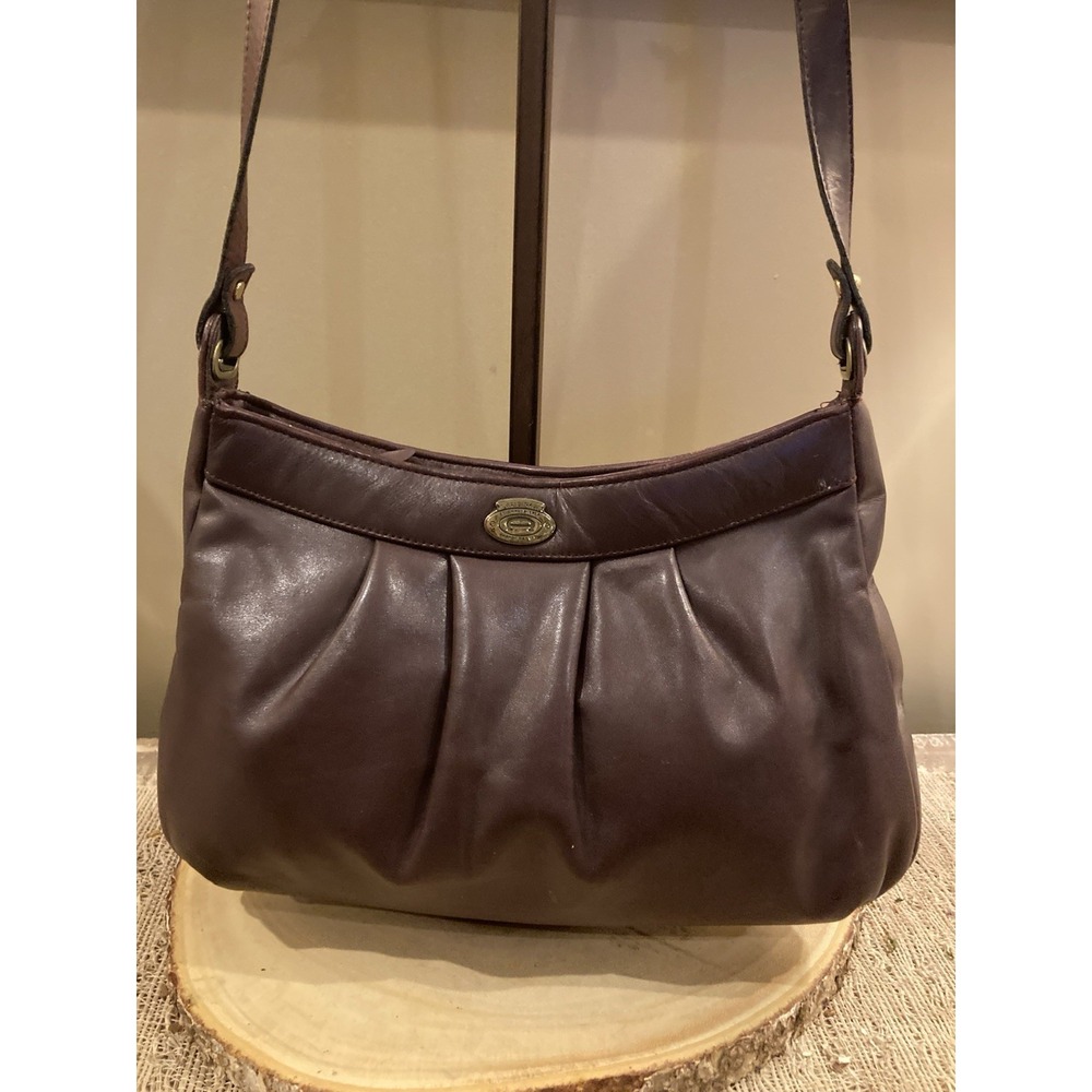 Etienne Aigner Maroon Leather Satchel Purse Shoulder Bag Magnetic Vintage‎